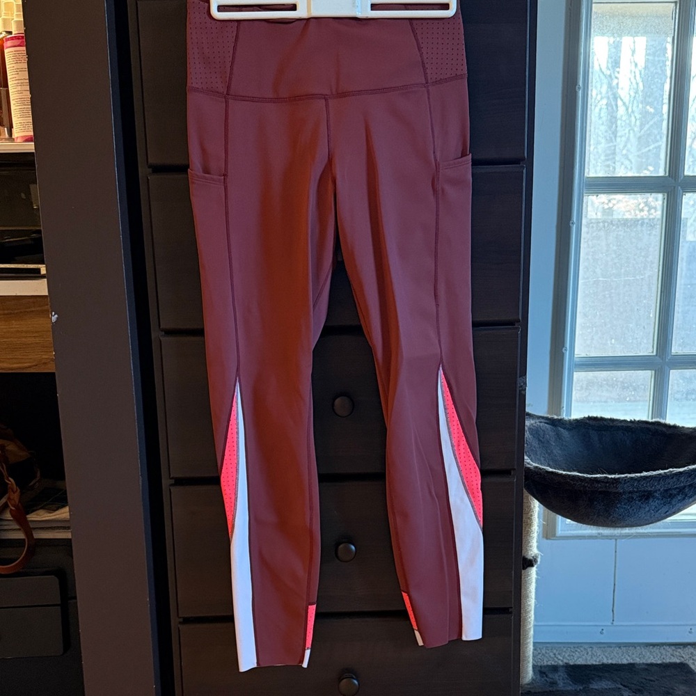 Red and Pink Athletic Leggings
